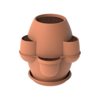 Πλαστική Γλάστρα Σύνθεσης με Πιάτο 80 x 80 cm 200 Lt Χρώματος Κεραμ...