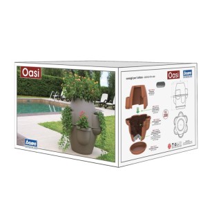 Πλαστική Γλάστρα Σύνθεσης με Πιάτο 80 x 80 cm 200 Lt Χρώματος Κεραμ... Πλαστική Γλάστρα Σύνθεσης με Πιάτο 80 x 80 cm 200 Lt Χρώματος Κεραμ...