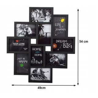 Πλαστική Κορνίζα 10 Θέσεων 49 x 54 cm Χρώματος Μαύρο Verk Group 590...