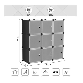 Πλαστική Παπουτσοθήκη με 9 Κύβους 93 x 31 x 93 cm Songmics LPC116HS Πλαστική Παπουτσοθήκη με 9 Κύβους 93 x 31 x 93 cm Songmics LPC116HS