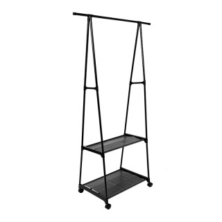 Πλαστική Τροχήλατη Κρεμάστρα Δαπέδου με 2 Υφασμάτινα Ράφια 85 x 37 ... Πλαστική Τροχήλατη Κρεμάστρα Δαπέδου με 2 Υφασμάτινα Ράφια 85 x 37 ...