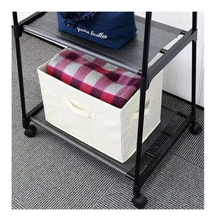 Πλαστική Τροχήλατη Κρεμάστρα Δαπέδου με 2 Υφασμάτινα Ράφια 85 x 37 ... Πλαστική Τροχήλατη Κρεμάστρα Δαπέδου με 2 Υφασμάτινα Ράφια 85 x 37 ...