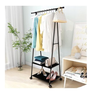 Πλαστική Τροχήλατη Κρεμάστρα Δαπέδου με 2 Υφασμάτινα Ράφια 85 x 37 ... Πλαστική Τροχήλατη Κρεμάστρα Δαπέδου με 2 Υφασμάτινα Ράφια 85 x 37 ...