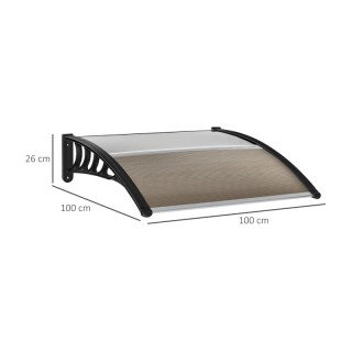 Πλαστικό Κιόσκι - Τέντα Πόρτας Εισόδου 100 x 100 x 26 cm Χρώματος Κ...