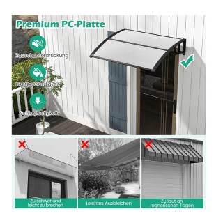 Πλαστικό Κιόσκι - Τέντα Πόρτας Εισόδου 122 x 99 x 28 cm Costway NP1...