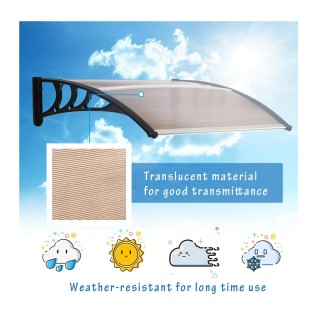 Πλαστικό Κιόσκι - Τέντα Πόρτας Εισόδου 80 x 120 x 23 cm Χρώματος Κα...