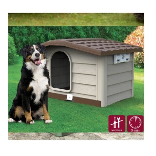 Πλαστικό Σπίτι Σκύλου Large 110 x 94 x 77 cm Χρώματος Μπεζ Bungalow... Πλαστικό Σπίτι Σκύλου Large 110 x 94 x 77 cm Χρώματος Μπεζ Bungalow...