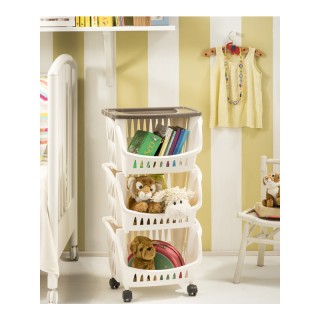 Πλαστικό Τρόλεϊ Κουζίνας με 3 Ράφια 39.5 x 30 x 77 cm Χρώματος Μπεζ... Πλαστικό Τρόλεϊ Κουζίνας με 3 Ράφια 39.5 x 30 x 77 cm Χρώματος Μπεζ...