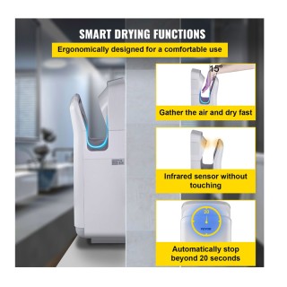 Πλαστικός Στεγνωτήρας Χεριών με Αισθητήρα Jet 2000 W 290 x 220 x 68...