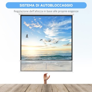 Κάλυμμα προβολέα HOMCOM 99 αναλογία 1:1, Τοποθέτηση τοίχου και οροφ...