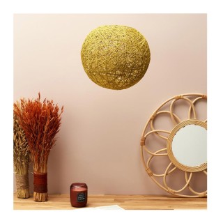 Πλεκτό Σφαιρικό Αμπαζούρ 30 cm Χρώματος Κίτρινο Home Deco Factory L... Πλεκτό Σφαιρικό Αμπαζούρ 30 cm Χρώματος Κίτρινο Home Deco Factory L...