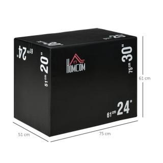 Πλειομετρικό Κουτί 3 σε 1 120 Kg 75 x 51 x 61 cm HOMCOM A93-052 Πλειομετρικό Κουτί 3 σε 1 120 Kg 75 x 51 x 61 cm HOMCOM A93-052