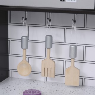 HOMCOM Wooden Play Kitchen for Children Et? 3+ - Μαύρο 350-079 HOMCOM Wooden Play Kitchen for Children Et? 3+ - Μαύρο 350-079