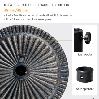 Outsunny 14,28kg Στρογγυλή βάση ομπρέλας ρητίνης με διακόσμηση, για... Outsunny 14,28kg Στρογγυλή βάση ομπρέλας ρητίνης με διακόσμηση, για...