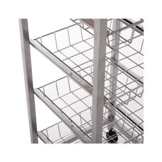 Πολυλειτουργικό Μεταλλικό Τρόλεϊ Κουζίνας 36.5 x 36.5 x 89 cm HOMCO...