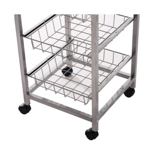 Πολυλειτουργικό Μεταλλικό Τρόλεϊ Κουζίνας 36.5 x 36.5 x 89 cm HOMCO...