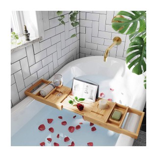 Πολυλειτουργικό Ράφι Μπανιέρας από Μπαμπού 75 -109 x 4.5 x 23 cm Χρ... Πολυλειτουργικό Ράφι Μπανιέρας από Μπαμπού 75 -109 x 4.5 x 23 cm Χρ...