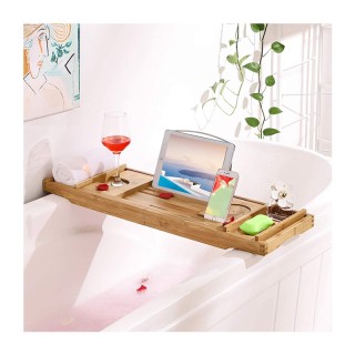 Πολυλειτουργικό Ράφι Μπανιέρας από Μπαμπού 75 -109 x 4.5 x 23 cm Χρ... Πολυλειτουργικό Ράφι Μπανιέρας από Μπαμπού 75 -109 x 4.5 x 23 cm Χρ...