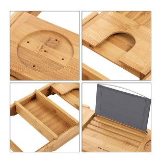 Πολυλειτουργικό Ράφι Μπανιέρας από Μπαμπού 75 -109 x 4.5 x 23 cm Χρ... Πολυλειτουργικό Ράφι Μπανιέρας από Μπαμπού 75 -109 x 4.5 x 23 cm Χρ...