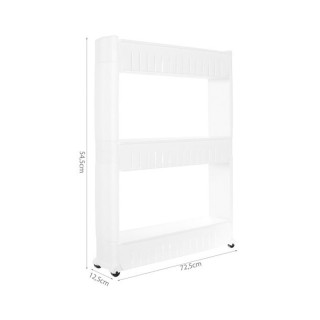 Πολυλειτουργική Τροχήλατη Ραφιέρα με 3 Ράφια 72.5 x 12.5 x 54.5 cm ...