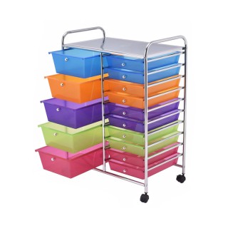 Πολυλειτουργικό Μεταλλικό Τρόλεϊ με 15 Πλαστικά Συρτάρια 62.5 x 37 ... Πολυλειτουργικό Μεταλλικό Τρόλεϊ με 15 Πλαστικά Συρτάρια 62.5 x 37 ...