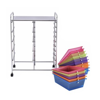 Πολυλειτουργικό Μεταλλικό Τρόλεϊ με 15 Πλαστικά Συρτάρια 62.5 x 37 ... Πολυλειτουργικό Μεταλλικό Τρόλεϊ με 15 Πλαστικά Συρτάρια 62.5 x 37 ...