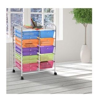 Πολυλειτουργικό Μεταλλικό Τρόλεϊ με 15 Πλαστικά Συρτάρια 62.5 x 37 ... Πολυλειτουργικό Μεταλλικό Τρόλεϊ με 15 Πλαστικά Συρτάρια 62.5 x 37 ...