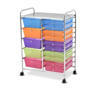 Πολυλειτουργικό Μεταλλικό Τρόλεϊ με 15 Πλαστικά Συρτάρια 62.5 x 37 ... Πολυλειτουργικό Μεταλλικό Τρόλεϊ με 15 Πλαστικά Συρτάρια 62.5 x 37 ...