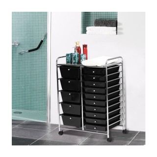 Πολυλειτουργικό Μεταλλικό Τρόλεϊ με 15 Πλαστικά Συρτάρια 62.5 x 37 ... Πολυλειτουργικό Μεταλλικό Τρόλεϊ με 15 Πλαστικά Συρτάρια 62.5 x 37 ...