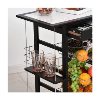 Πολυλειτουργικό Ξύλινο Τρόλεϊ Κουζίνας 57 x 37 x 83 cm HOMCOM 801-122 Πολυλειτουργικό Ξύλινο Τρόλεϊ Κουζίνας 57 x 37 x 83 cm HOMCOM 801-122