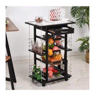 Πολυλειτουργικό Ξύλινο Τρόλεϊ Κουζίνας 57 x 37 x 83 cm HOMCOM 801-122 Πολυλειτουργικό Ξύλινο Τρόλεϊ Κουζίνας 57 x 37 x 83 cm HOMCOM 801-122