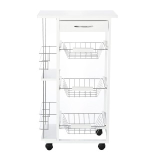 Πολυλειτουργικό Ξύλινο Τρόλεϊ Κουζίνας 83 x 47 x 37 cm HOMCOM 801-1... Πολυλειτουργικό Ξύλινο Τρόλεϊ Κουζίνας 83 x 47 x 37 cm HOMCOM 801-1...