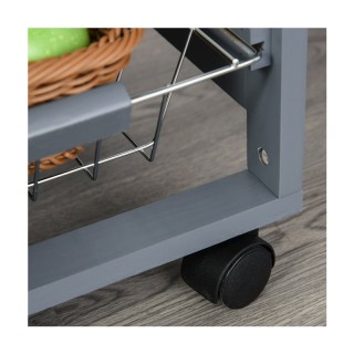 Πολυλειτουργικό Ξύλινο Τρόλεϊ Κουζίνας 83 x 47 x 37 cm Χρώματος Γκρ...