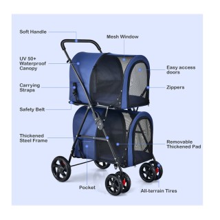 Πολυλειτουργικό Καρότσι Μεταφοράς Κατοικίδιου 4 σε 1 51 x 68 x 107 ...