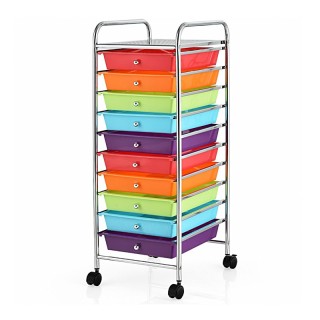 Πολυλειτουργικό Μεταλλικό Τρόλεϊ με 10 Πολύχρωμα Συρτάρια 33 x 37 x... Πολυλειτουργικό Μεταλλικό Τρόλεϊ με 10 Πολύχρωμα Συρτάρια 33 x 37 x...
