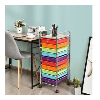 Πολυλειτουργικό Μεταλλικό Τρόλεϊ με 10 Πολύχρωμα Συρτάρια 33 x 37 x... Πολυλειτουργικό Μεταλλικό Τρόλεϊ με 10 Πολύχρωμα Συρτάρια 33 x 37 x...