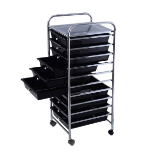 Πολυλειτουργικό Μεταλλικό Τρόλεϊ με 10 Συρτάρια 33 x 37 x 86 cm Cos...