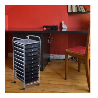 Πολυλειτουργικό Μεταλλικό Τρόλεϊ με 10 Συρτάρια 33 x 37 x 86 cm Cos...