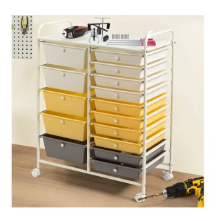 Πολυλειτουργικό Μεταλλικό Τρόλεϊ με 15 Συρτάρια 62.5 x 37 x 87 cm C... Πολυλειτουργικό Μεταλλικό Τρόλεϊ με 15 Συρτάρια 62.5 x 37 x 87 cm C...