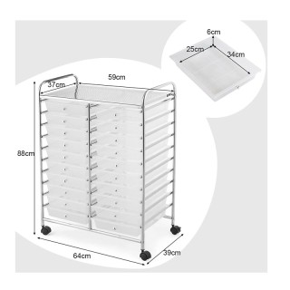 Πολυλειτουργικό Μεταλλικό Τρόλεϊ με 20 Συρτάρια 63 x 37 x 87 cm Διά... Πολυλειτουργικό Μεταλλικό Τρόλεϊ με 20 Συρτάρια 63 x 37 x 87 cm Διά...