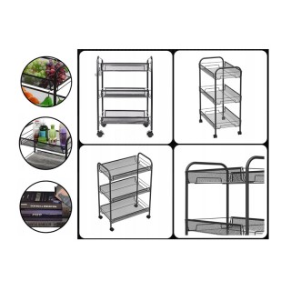 Πολυλειτουργικό Μεταλλικό Τρόλεϊ με 3 Ράφια 44 x 27 x 64 cm Verk Gr...