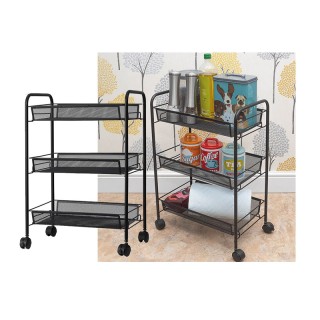 Πολυλειτουργικό Μεταλλικό Τρόλεϊ με 3 Ράφια 44 x 27 x 64 cm Verk Gr...
