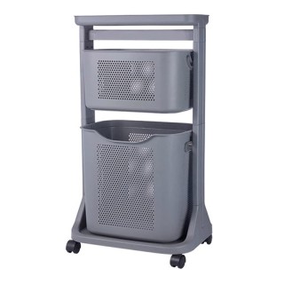Πολυλειτουργικό Πλαστικό Τρόλεϊ με 2 Καλάθια 43.5 x 33 x 80 cm Χρώμ...