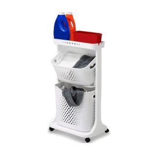 Πολυλειτουργικό Πλαστικό Τρόλεϊ με 2 Καλάθια 43.5 x 33 x 80 cm Χρώμ...