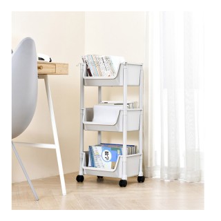 Πολυλειτουργικό Πλαστικό Τρόλεϊ με 3 Ράφια 25.5 x 26 x 76 cm Χρώματ...
