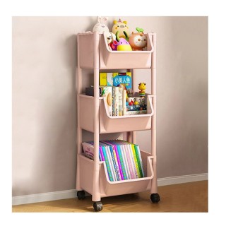 Πολυλειτουργικό Πλαστικό Τρόλεϊ με 3 Ράφια 25.5 x 26 x 76 cm Χρώματ...