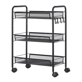 Πολυλειτουργικό Μεταλλικό Τρόλεϊ με 3 Ράφια 45 x 26.5 x 63 cm HOMCO...