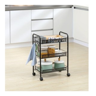 Πολυλειτουργικό Μεταλλικό Τρόλεϊ με 3 Ράφια 45 x 26.5 x 63 cm HOMCO... Πολυλειτουργικό Μεταλλικό Τρόλεϊ με 3 Ράφια 45 x 26.5 x 63 cm HOMCO...
