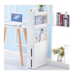 Πολυλειτουργικό Τρόλεϊ με 3 Ράφια και 2 Συρτάρια 45 x 17 x 106 cm B... Πολυλειτουργικό Τρόλεϊ με 3 Ράφια και 2 Συρτάρια 45 x 17 x 106 cm B...