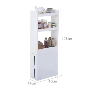 Πολυλειτουργικό Τρόλεϊ με 3 Ράφια και 2 Συρτάρια 45 x 17 x 106 cm B...